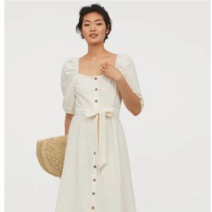 H&M Cream Crêped Cotton Dress